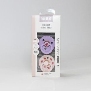Соска пустушка BIBS Pacifier Studio Colour 2 PACK Ladybug Latex Size 1 Violet Sky Mix 500000119 фото