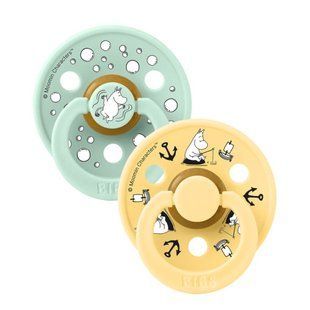 Соска пустушка Bibs x Moomin Pacifier Colour 2 pack Sailing Latex Size 1 Nordic Mint mix 500000123 фото