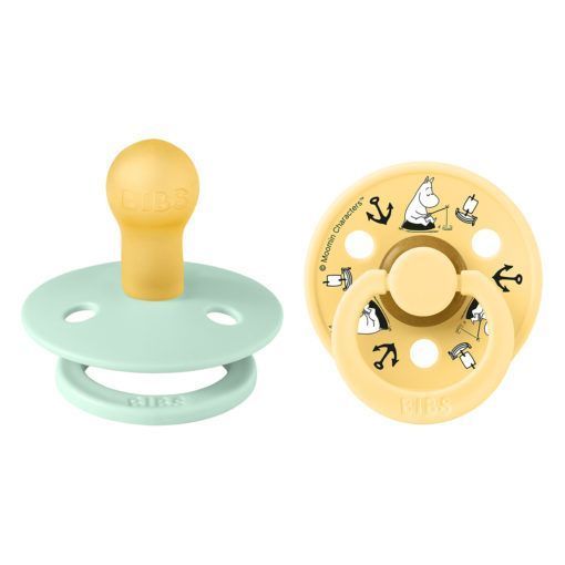 Соска пустушка Bibs x Moomin Pacifier Colour 2 pack Sailing Latex Size 1 Nordic Mint mix 500000123 фото