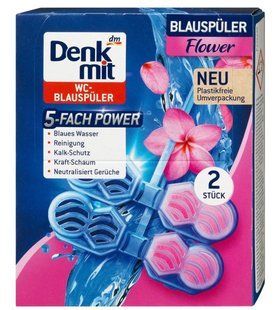Підвіска для унітазу блакитна вода DenkMit Blausp&uuml;ler Flower Splash 2 шт 400000040 фото