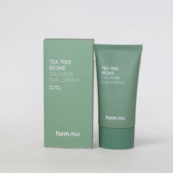 Заспокійливий сонцезахисний крем FarmStay Tea Tree Biome Calming Sun Cream 50мл 100000791 фото