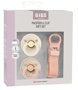 Подарунковий набір пустушки та тримач для соски BIBS Colour Pacifier & Loop Clip Gift Set Latex &ndash; Blush - 0-6 міс. Розмір: 0-6 міс. 20261203968 фото